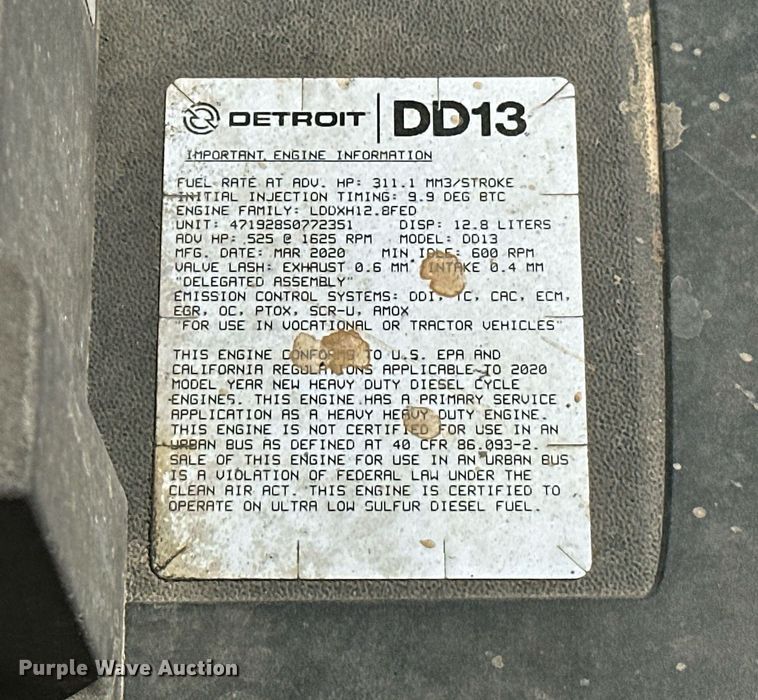 image for item EK0570 2021 Freightliner Cascadia 126 semi truck