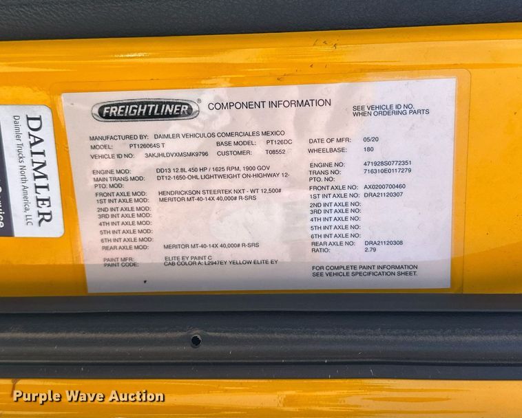 image for item EK0570 2021 Freightliner Cascadia 126 semi truck