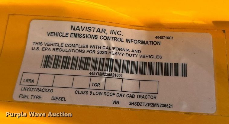 image for item EK0574 2021 International LT625 6X4 semi truck