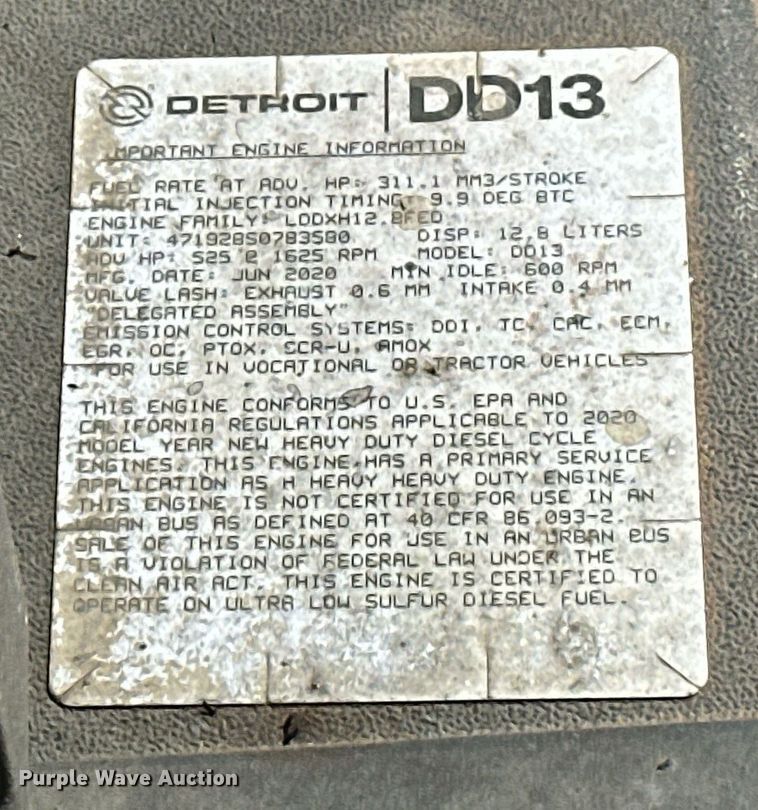 image for item EK0575 2021 Freightliner Cascadia 126 semi truck