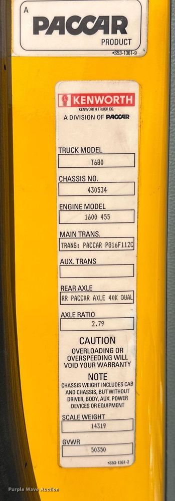 image for item EK0576 2020 Kenworth T680 semi truck