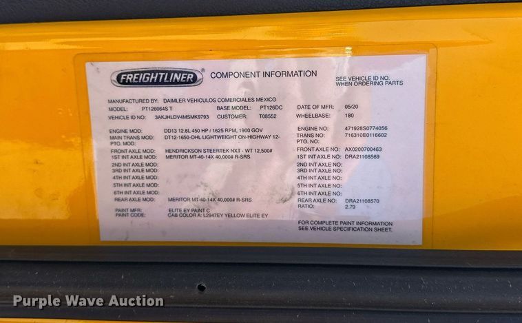 image for item EK0577 2021 Freightliner Cascadia 126 semi truck