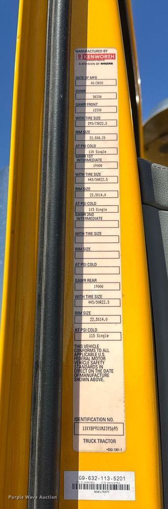 image for item EK0582 2021 Kenworth T680 semi truck