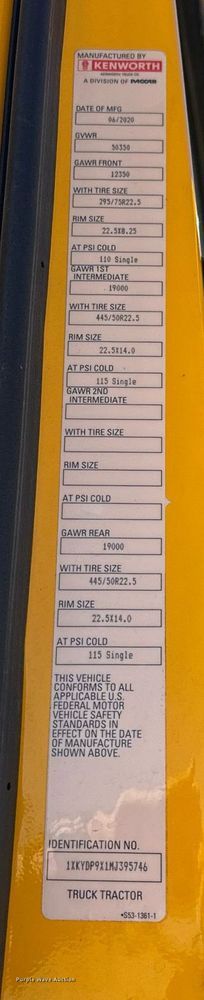 image for item EK0583 2021 Kenworth T680 semi truck