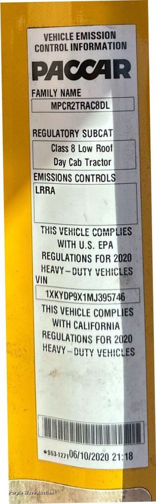 image for item EK0583 2021 Kenworth T680 semi truck