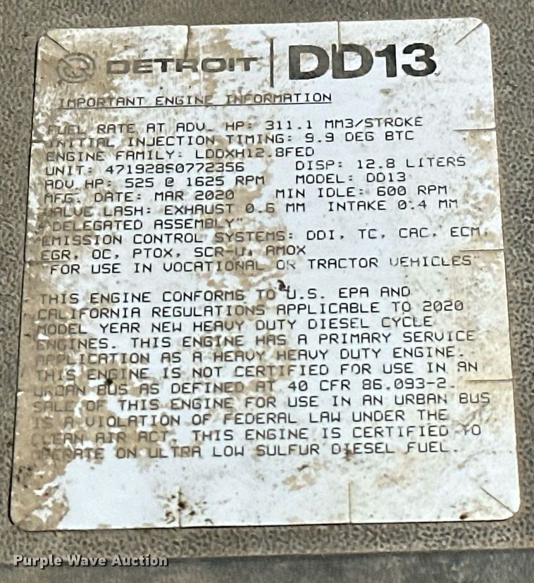 image for item EK0585 2021 Freightliner Cascadia 126 semi truck