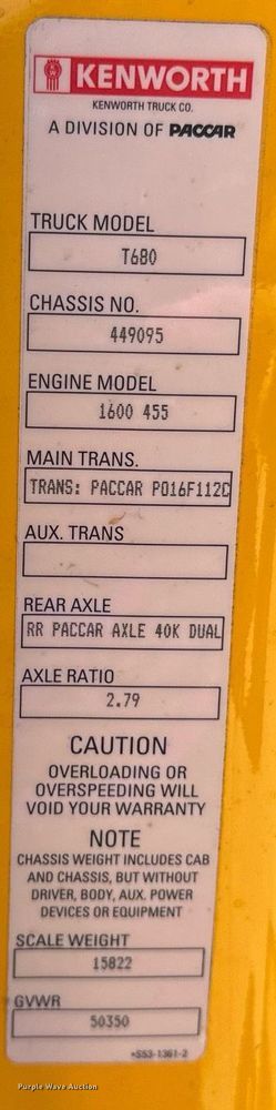 image for item EK0586 2021 Kenworth T680 semi truck