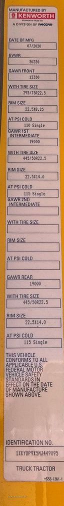 image for item EK0586 2021 Kenworth T680 semi truck