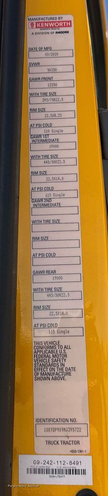 image for item EK0589 2021 Kenworth T680 semi truck