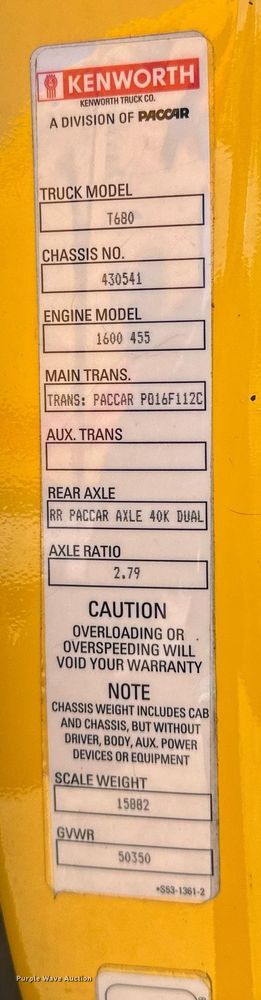 image for item EK0591 2020 Kenworth T680 semi truck