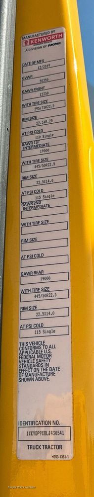 image for item EK0591 2020 Kenworth T680 semi truck