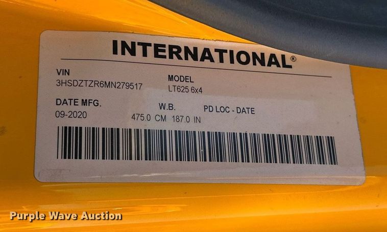 image for item EK0592 2021 International LT625 6X4 semi truck