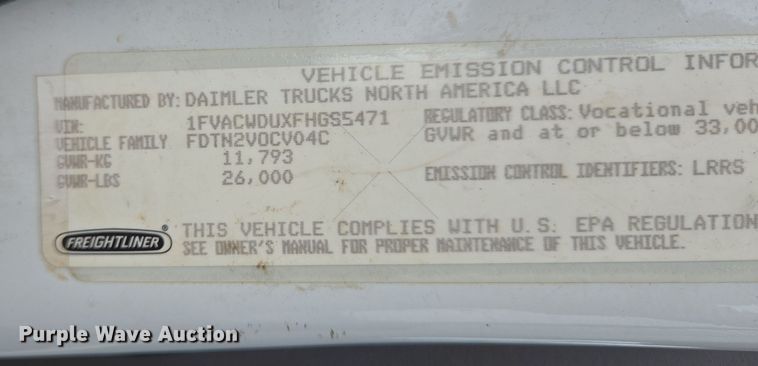 image for item EL5508 2015 Freightliner M2 flatbed truck