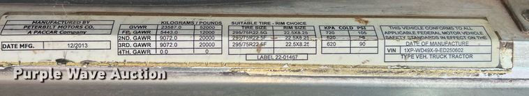 image for item EL5548 2014 Peterbilt 388 semi truck