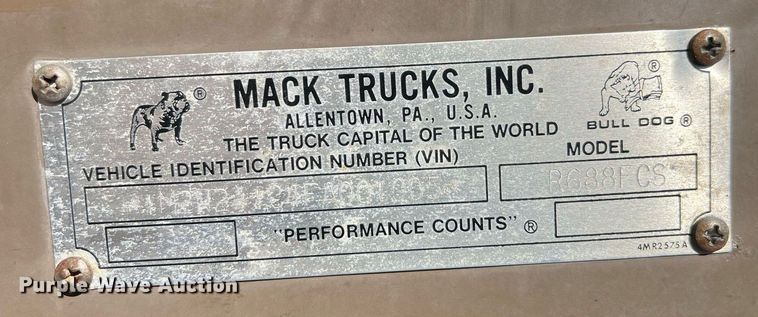 image for item EL5721 1985 Mack R688FCS pumper fire truck