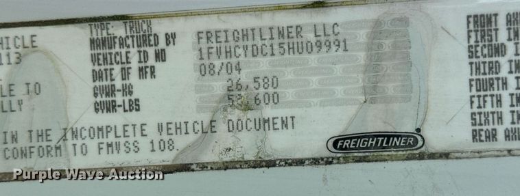 image for item EN5202 2005 Freightliner Business Class M2 truck cab and chassis