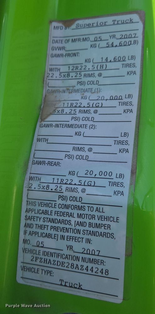 image for item EN8818 2008 Sterling L-Line flatbed truck