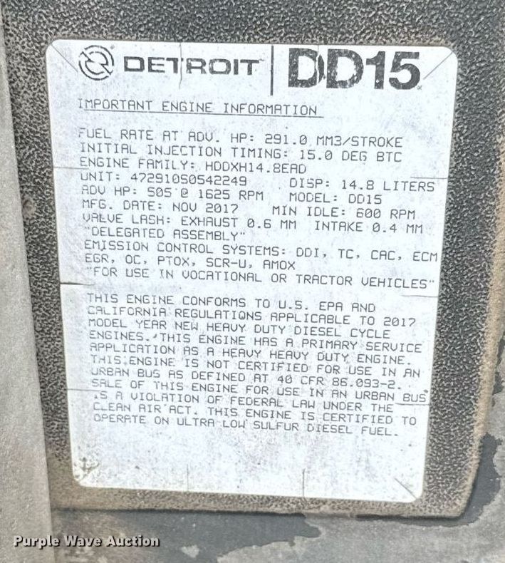 image for item YA0371 2018 Freightliner Cascadia semi truck