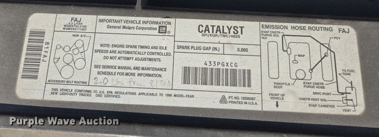 image for item ED4039 1998 Chevrolet C1500 Ext. Cab pickup truck