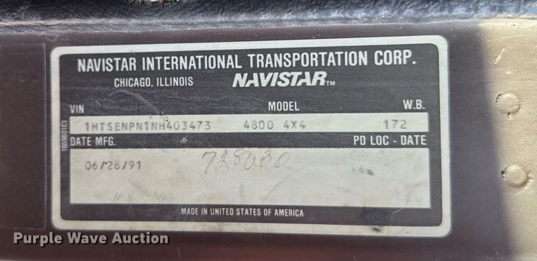 image for item ED4050 1992 International 4800 drilling rig truck