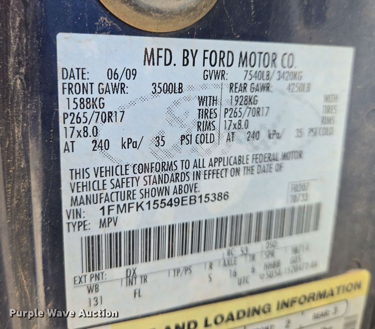 image for item EN8719 2009 Ford Expedition  SUV