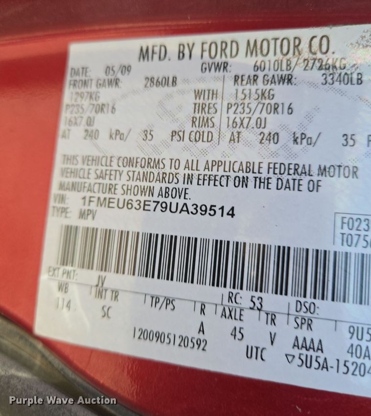 image for item EN8724 2009 Ford Explorer SUV