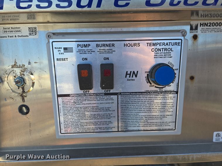 image for item EN8742 2015 Hydrotek hot pressure washer