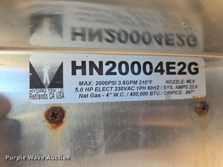 image for item EN8742 2015 Hydrotek hot pressure washer