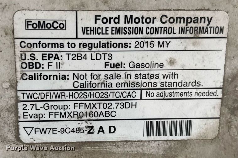 image for item EQ1204 2015 Ford F150 SuperCab pickup truck