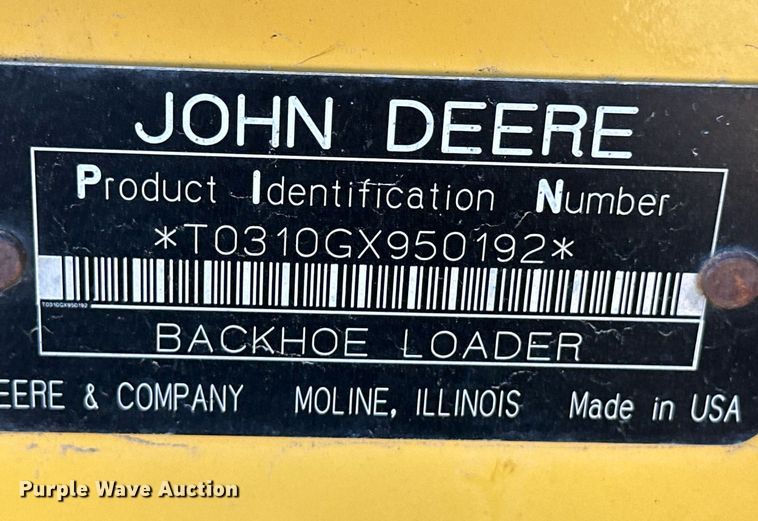 image for item ER8850 2005 John Deere 310G backhoe