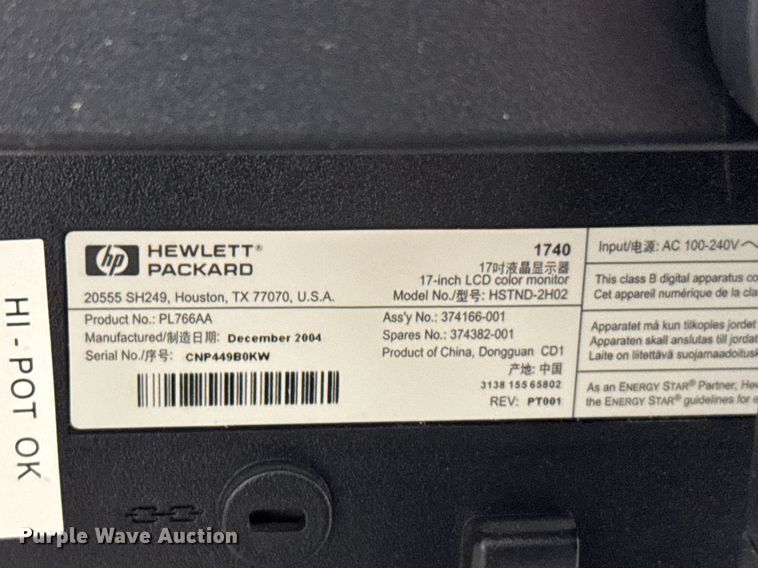 image for item NN9685 (13) HP monitors