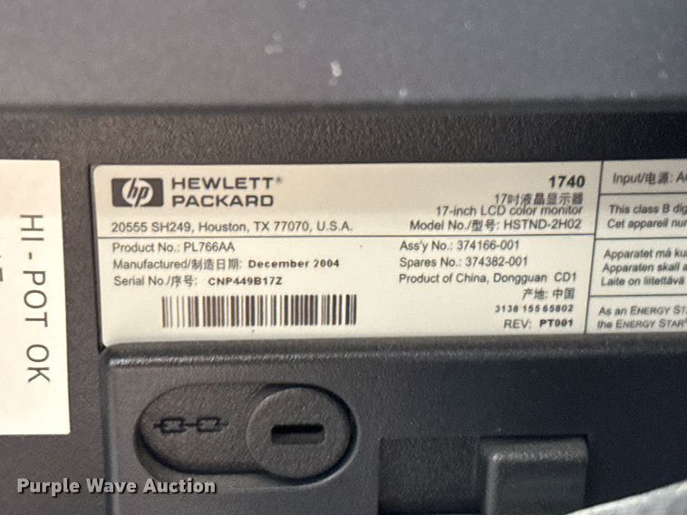 image for item NN9685 (13) HP monitors