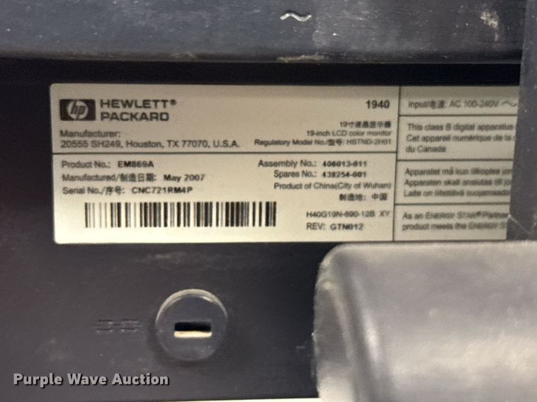 image for item NN9685 (13) HP monitors