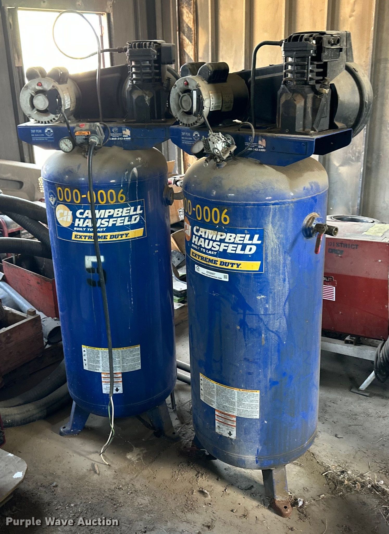 2) Campbell Hausfeld air compressors in Garden City, KS | Item