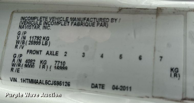 image for item DF8465 2012 International DuraStar 4300 box truck