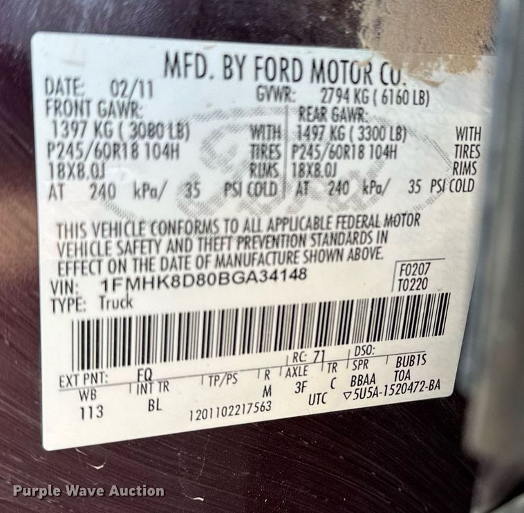 image for item DF8470 2011 Ford Explorer SUV