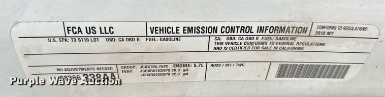 image for item DF8473 2018 Dodge Ram 1500 Crew Cab pickup truck