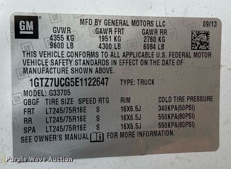 image for item DM5630 2014 GMC Savana G3500  delivery van