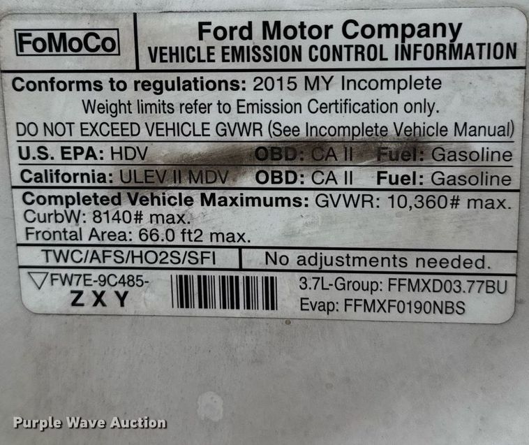 image for item DM5670 2015 Ford Transit box van