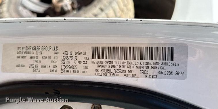 image for item DO0429 2015 Dodge Ram 2500 Crew Cab utility bed pickup truck