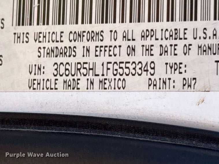image for item DO0429 2015 Dodge Ram 2500 Crew Cab utility bed pickup truck