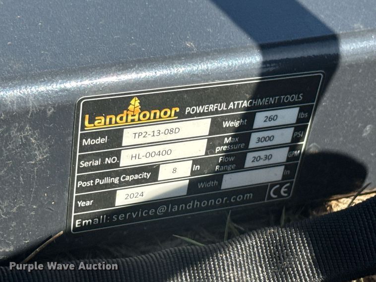 image for item DO0666 2024 LandHonor TP2-13-08D skid steer post puller