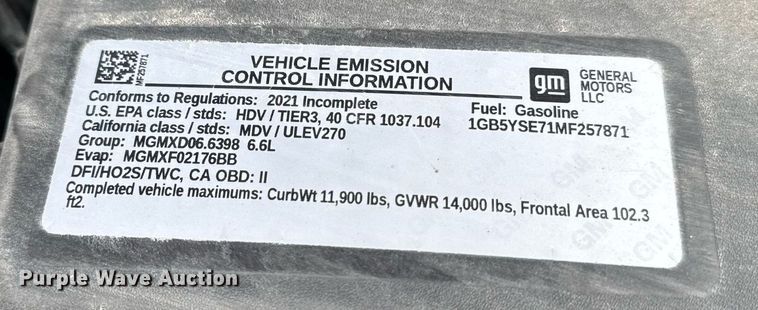 image for item DT0538 2021 Chevrolet Silverado 3500HD utility bed pickup truck