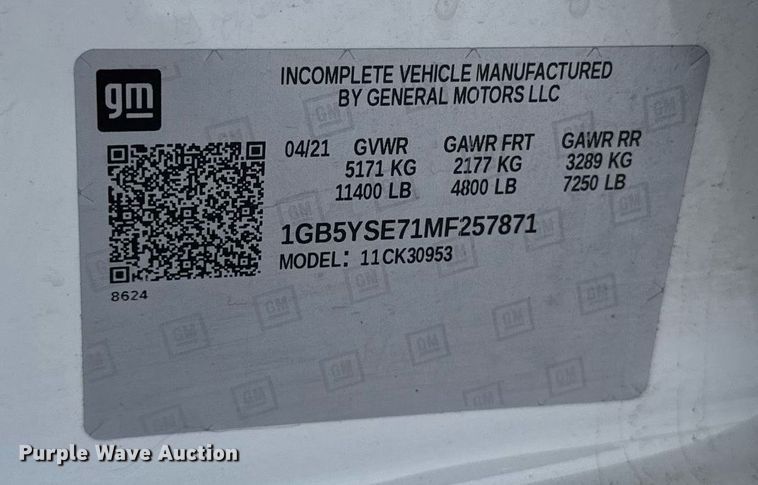 image for item DT0538 2021 Chevrolet Silverado 3500HD utility bed pickup truck