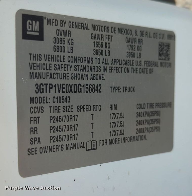 image for item DT6501 2013 GMC Sierra 1500 Crew Cab pickup truck