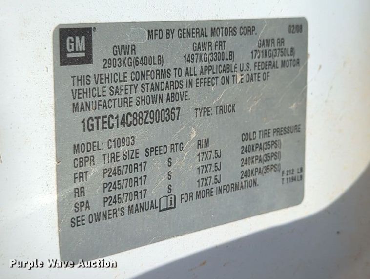 image for item DT6514 2008 GMC Sierra 1500 pickup truck