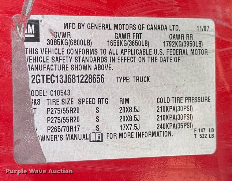 image for item DT6529 2008 GMC Sierra 1500 Crew Cab pickup truck