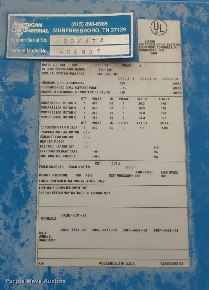 image for item DT6575 American Geo chiller unit