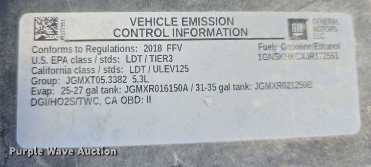 image for item DT6750 2018 Chevrolet Suburban LT SUV