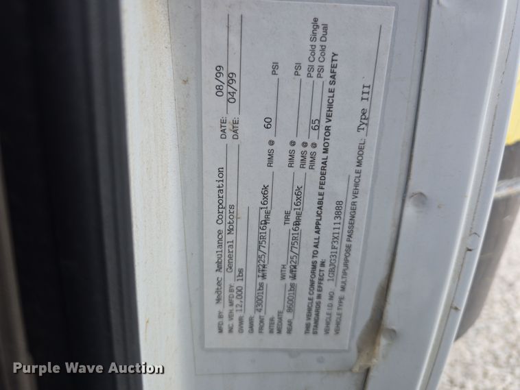 image for item DT6754 1999 Chevrolet Express G3500 delivery van